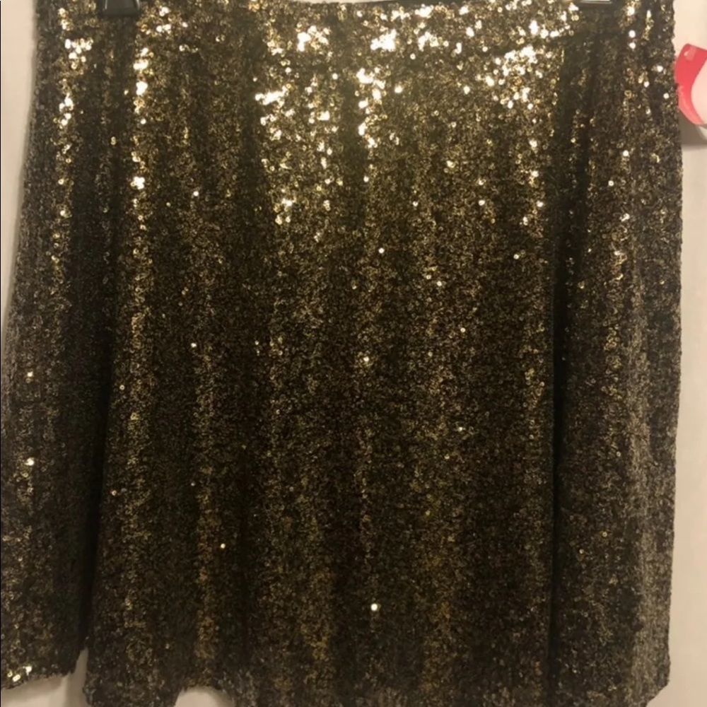 Xhilaration Gold Sequin Skirt XL